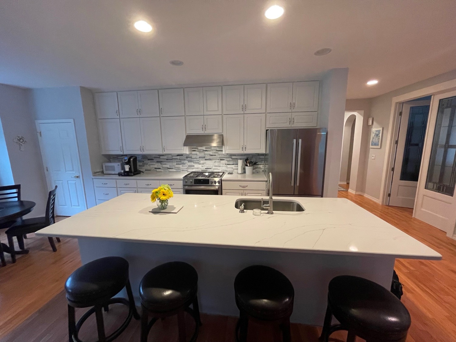 Warm Wood Island Kitchen